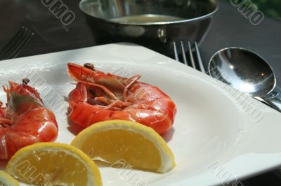 Cooked prawns
