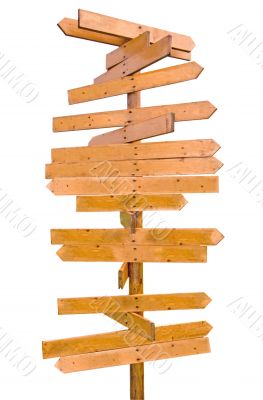 wooden blank sign post
