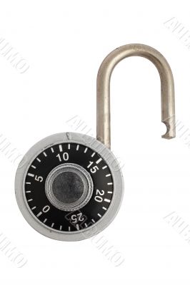 Unlocked combination padlock