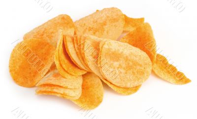 potato chips on white