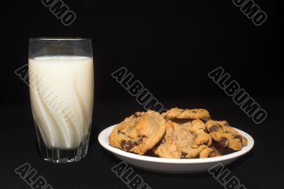 Milk and Chocolate Chip Cookies