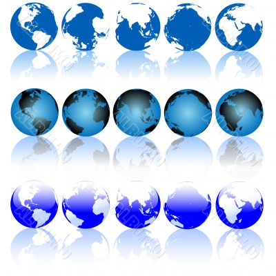 Globe Earth Reflections Set