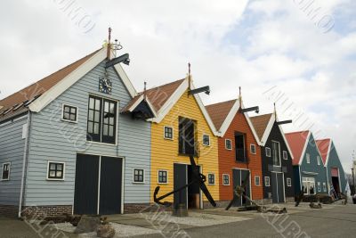 colored ware-houses in harbor