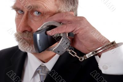 Cuffed to phone Cuffed to phone