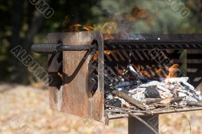 Barbecue Grate with Fire
