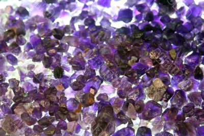 Raw amethyst gemstones