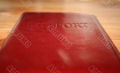 pasport in cover on table