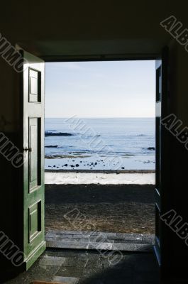 Ocean trough the door