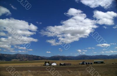 Big sky - western farm buildings