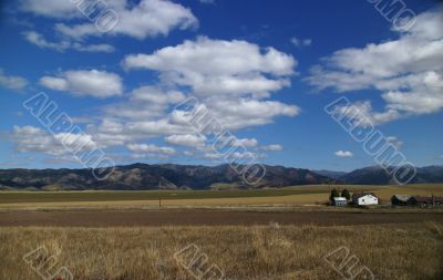 Big sky - western farm buildings