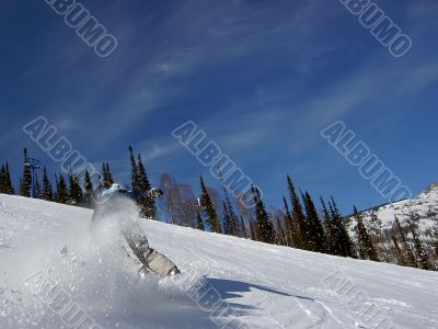 Girl on snowboard