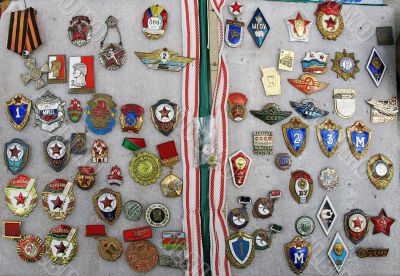 ussr badge collection in album