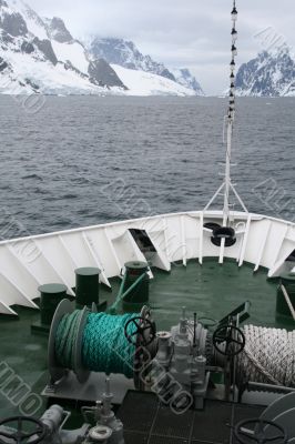 Bow of cruise ship