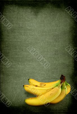 bananas against retro background