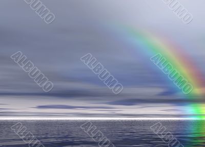 Panoramic landscape. Rainbow