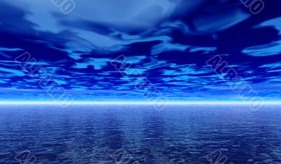 Night panoramic landscape