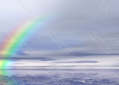 Panoramic landscape. Rainbow