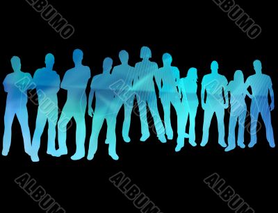 textures style of people silhouettes