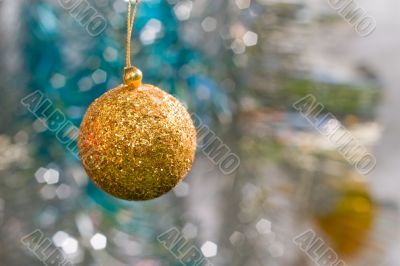 golden christmas ball