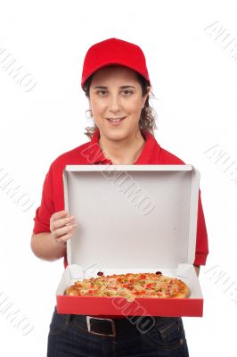 Pizza delivery woman