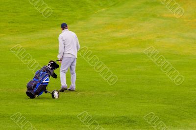 Golfer with bag