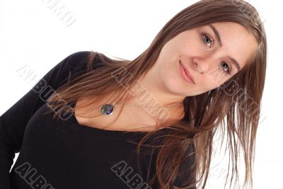 Woman leaning into frame Woman leaning into frame