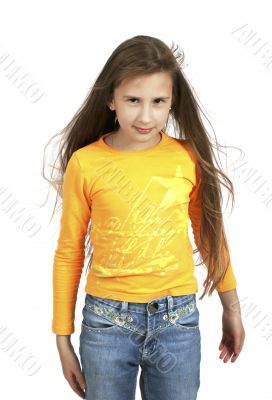 Young girl with a with long hair