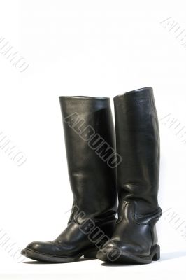 Black leather boots