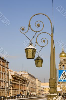 Golden lanterns in St.-Petersburg