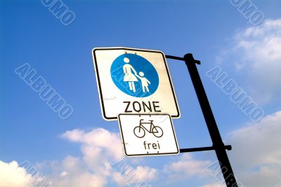 pedestrian zone and bicycle