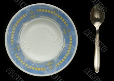 Saucer and teaspoon Saucer and teaspoon