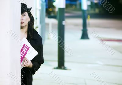 Woman Spy with Document