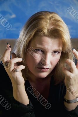 Frustrated Blonde Woman