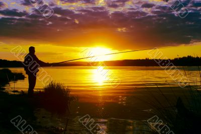 In the evening on fishing