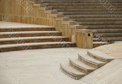 Amphitheater with quartet stairs in Autumn