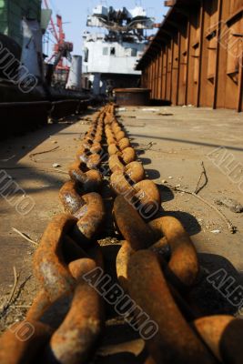 Barge and chains