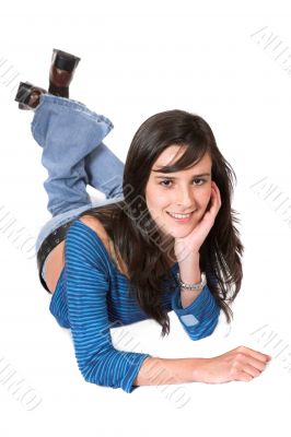 Casual Female Portrait on the floor