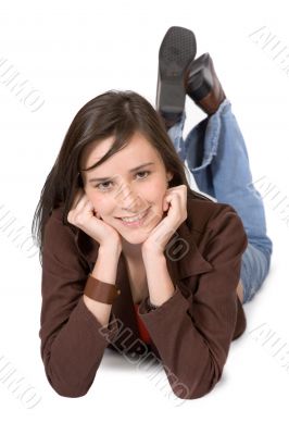 beautiful woman on the floor