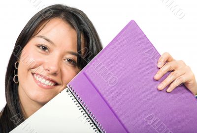 beautiful student with notebook