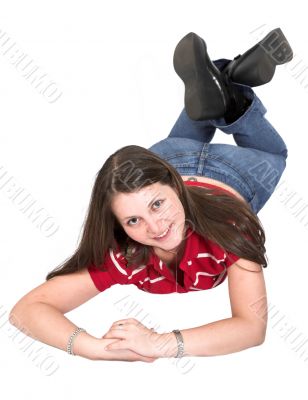 cute young girl on the floor