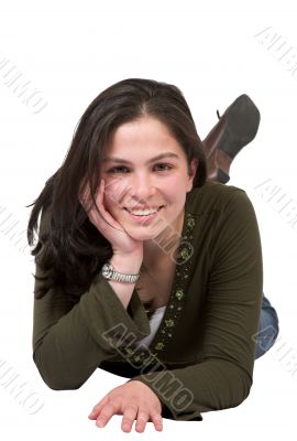 casual girl on the floor