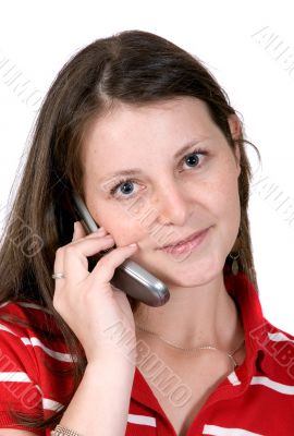 beautiful girl talking on the phone