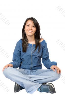 Casual Female Portrait sitting on the floor
