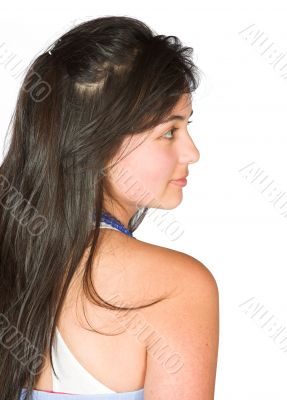 beautiful latin girl showing back