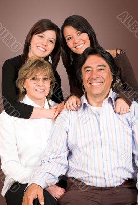 happy latin american family