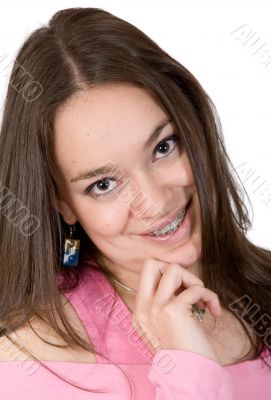 female portrait with braces