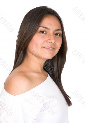 beautiful latin girl in white