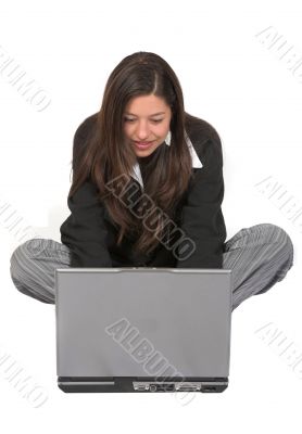 business woman working on laptop