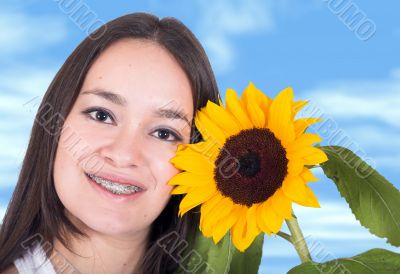 girl with a sunflower