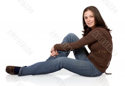 beautiful girl sitting down